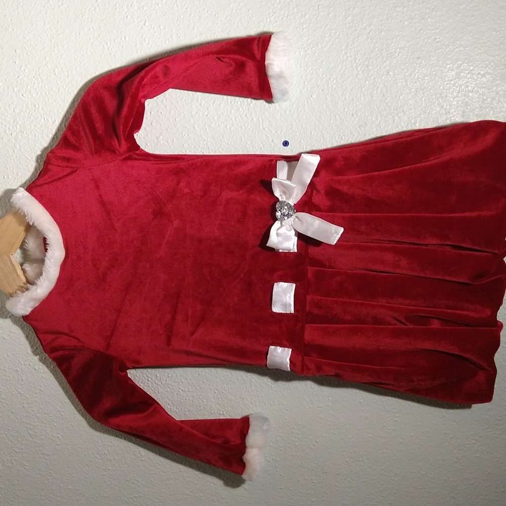 Marc & Maddie red velvet Size 3X Dress Christmas with white bow